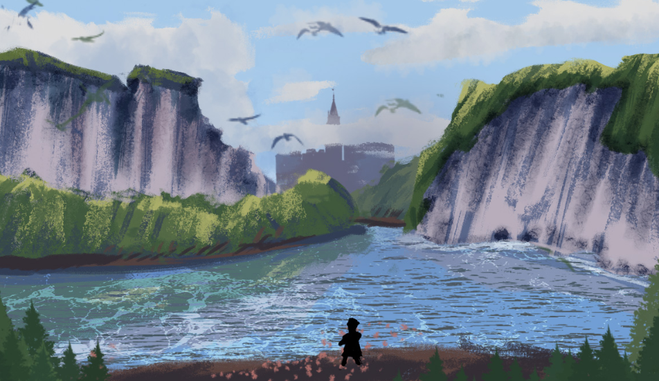 stylized fantasy landscape