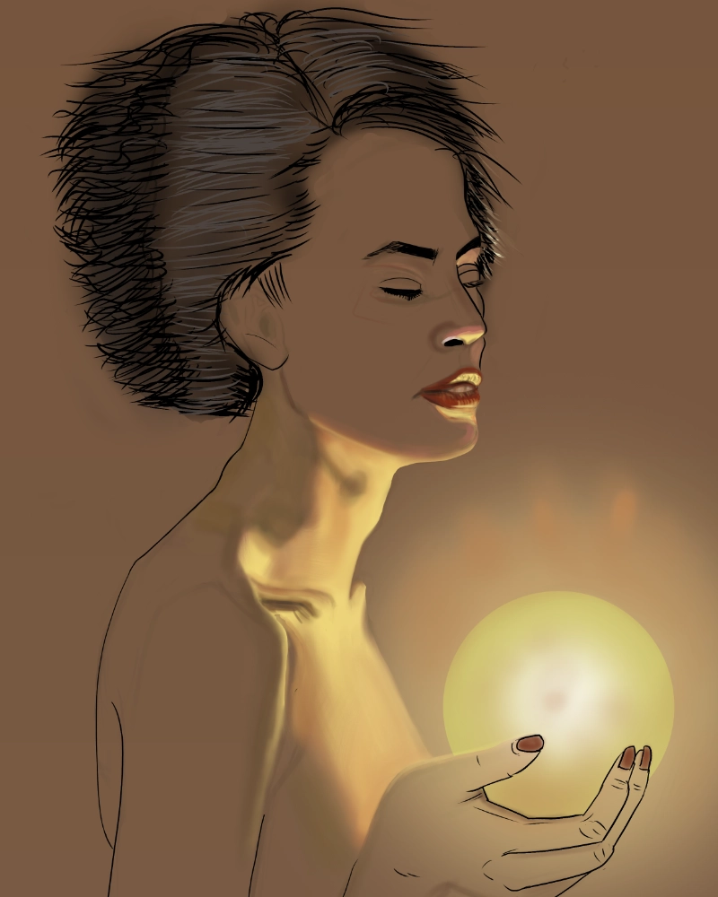 stlyized portrait with a high contrast light effect