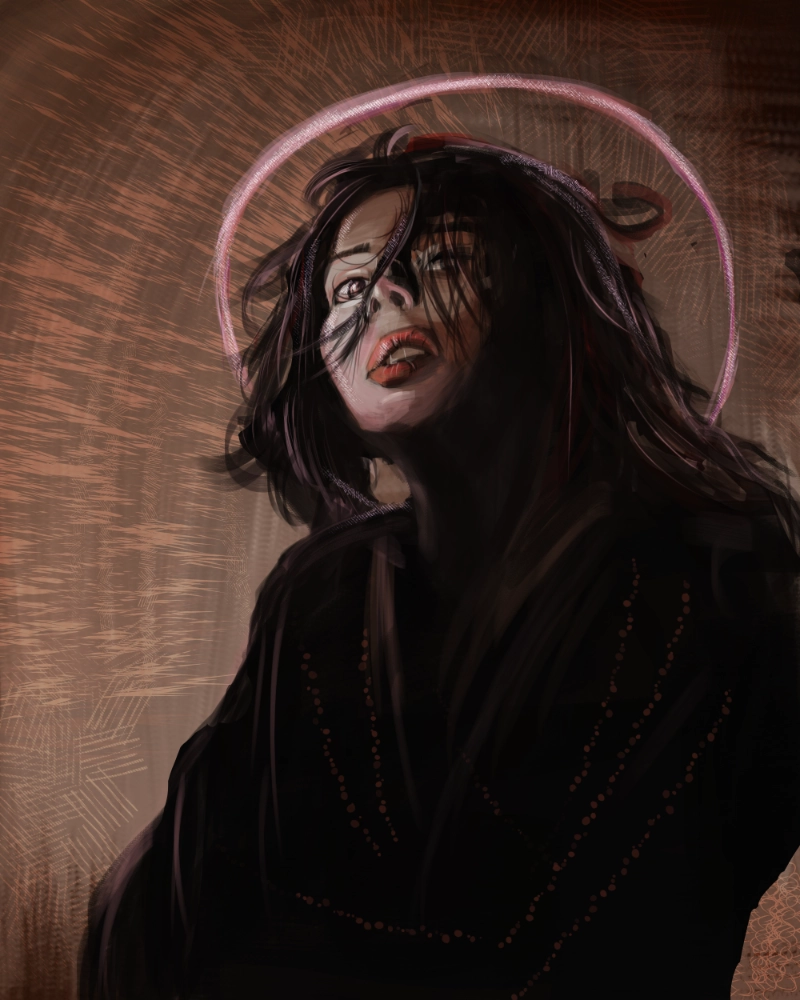 stylized portrait painting