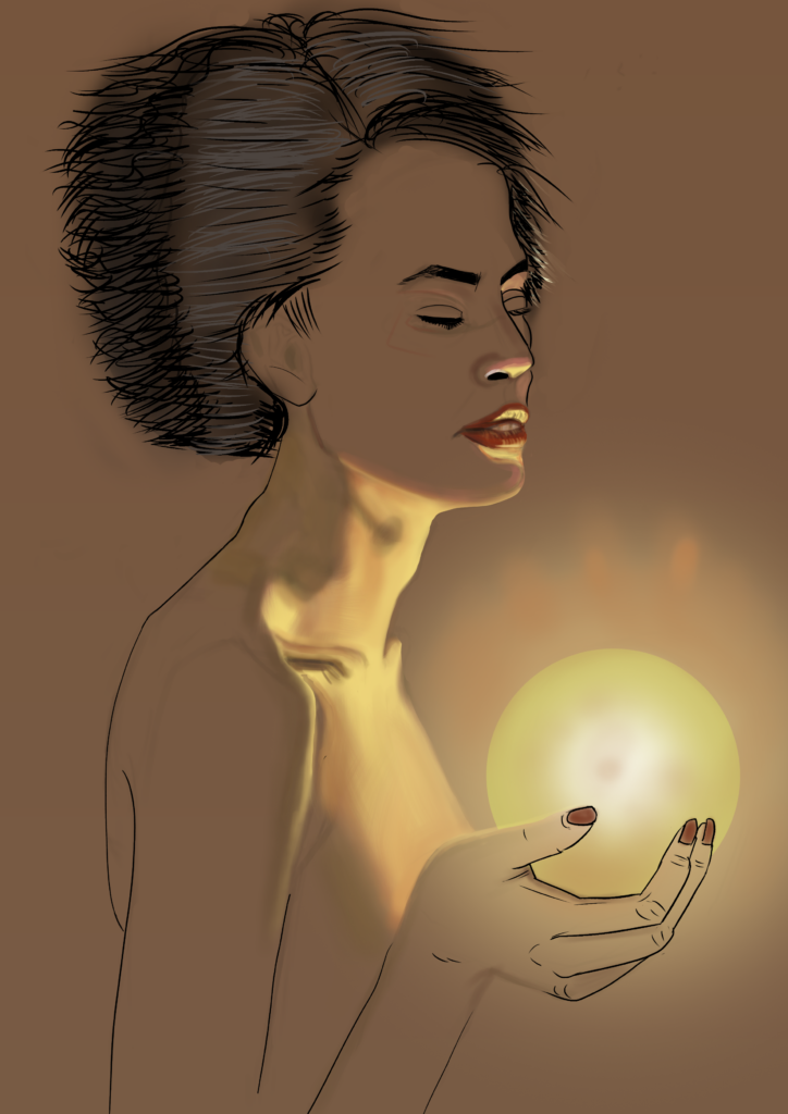 stlyized portrait with a high contrast light effect